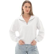Resim Vans Elevated Double Knıt Mock Neck Kadın Sweatshirt Beyaz 