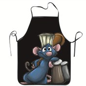 Resim 1 Adet Disney Remy Ratatouille Yetişkinler için Şef Önlüğü - Canlı Karakter Tasarımlı Mutfak ve Pişirme Önlüğü, Dayanıklı Polyester, Sağlam Askılı Boyun Halkası & Bel Bağcığı - Disney Hayranları & Ev Aşçıları İçin Mükemmel 
