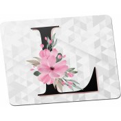Resim Panorama Ajans L Harfi Baş Harf Pembe Çiçekli Mouse Pad 