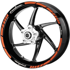 Resim Deeb Motosiklet Jant Şeridi Universal Racing Turuncu Beyaz Model X 