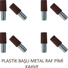 Resim Plastik Metal Başlı Raf Pimi Kahve 25 adet 
