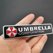 Resim Umbrella Corporation Metal Rozeti Etiket - Kırmızı ve Beyaz Logolu Siyah, Yarı Mat Bitişli Dayanıklı Kendinden Yapışkanlı Araba Motosiklet Kamyon Laptop Kask Dekalı 