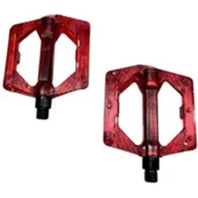 Resim Renkli Platform Pedal Şeffaf Transparan Bilyalı Reflektörlü Bisiklet Pedalı 10X10 cm 