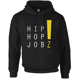 Resim Hip Hop Jobz Siyah Erkek Fermuarsız Kapşonlu Siyah 