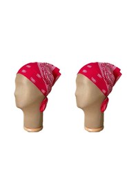 Resim Pamuklu Klasik Desen Unisex 2li Bandana Seti Renkli Bandana Etnik Desenli A Kalite Bandana Kırmızı 