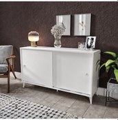 Resim Kznhome Joker Çok Amaçlı Sürgülü Konsol Beyaz - Tamamı 1. Kalite Mdf 