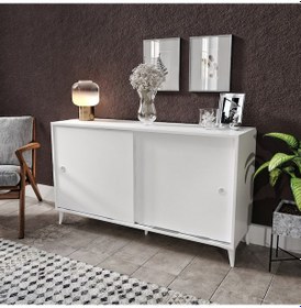 Resim Kznhome Joker Çok Amaçlı Sürgülü Konsol Beyaz - Tamamı 1. Kalite Mdf 
