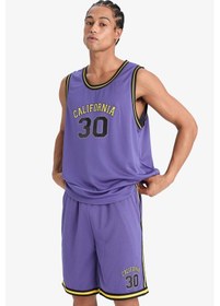 Resim DeFactoFit Hızlı Kuruyan Standart Fit Bisiklet Yaka Baskılı Sporcu Atlet E4395AX25HSPR324 