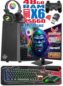 Resim WARBOX Gorilla Xeon X5660 48gb Ram 256gb Ssd 250gb Hdd R7 240-4gb E.kartı 20" Monitör Gaming Bilgisayar 