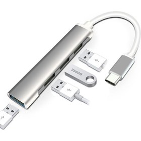 Resim Type-C USB 3.1 Den 4 Adet USB 3.0 Hub Otg Çoğaltıcı Adaptörü C809 