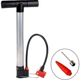 Resim Knitex Bisiklet Motosiklet Pompa Lastik Hava Şişirme Pompası + Top Iğnesi + Bot Şişirme Aparatı Çift Başlık 