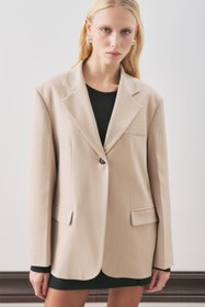 Resim Jun Single-Button Blazer Beige - BEIGE / S 