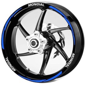 Resim Beyaz-Mondıal -Yazılı-3-Parçalı-Reflektif -Mavi -Jant-Şeridi 