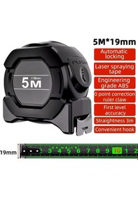 Resim 5 M X 19mm Ölçme Geri Çekilebilir Metrik Ağaç İşleme Kilitleme Kendinden Aracı Anti Korozyon Ölçü Çelik Cetvel Bant Metrik Paslanmaz 