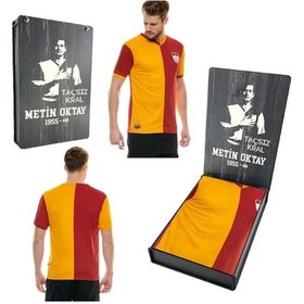 Resim Galatasaray Metin Oktay Fan Forma Retro Ahşap Kutulu Sarı 