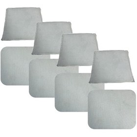 Resim Knsz minder seti 4 lü mazlum beyaz kumaş oturma ve sırt tel sandalyesi minderi bir arada 