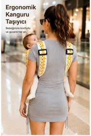 Resim Mommyslab Bebek Ergonomik Kanguru Taşıyıcı Çok Yönlü Ayarlanabilir Konforlu 