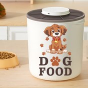 Resim 1 Adet Fufu Yaratıcı Sevimli Köpek Maması Kutusu Duvar Stickeri - Pati İzleri ve "KÖPEK MAZISI" Metni ile Karikatür Tasarım, Kendinden Yapışkanlı PVC Dekoratif Etiket, Mutfak Oturma Odası Yatak Odası Ev Dekoru için, Eğlenceli Oda Vurgusu | Köpek Temalı Dekor | Çağdaş Tarz 