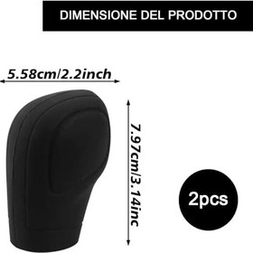 Resim 2 adet araç vites topuzu kapağı, evrensel vites kolu silikon kapak, kaymaz koruma, araba vites topuzu kolu (siyah, silikon, %100, 4,5 cm x 8 cm) 