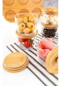 Resim Bambum Lincoln - 13 Parça Cam Kahvaltılık Takımı Ahşap 