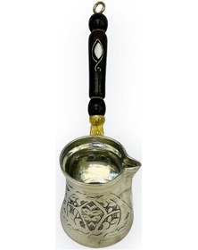 Resim Paşa İşlemeli 3 Kişilik Kalaylı Bakır Cezve 