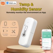Resim TUYA Sıcaklık ve Nem Sensörü - Kablosuz, Wi-Fi Etkin, Kolay Duvar Montajı, Bilgisayarlar ve Oyun Konsolları İçin İdeal, Pil Gücüyle Çalışır, Ekran Özelliği, TUYA 