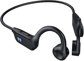 Resim HEIBTENY Kemik ses kulaklığı, Bluetooth, kablosuz kemik iletimli kulaklık, IPX7 su geçirmez MP3 modu, spor kulaklık, koşucular için Hi-Fi ses kulaklık (Siyah) 