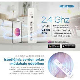 Resim Özbience Akıllı Wi-Fi Çoklu Priz, Çocuk Kilitli, 16A, Uygulama Kontrolü 