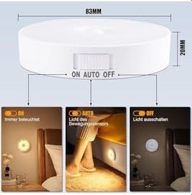 Resim 4’lü Hareket Sensörlü Şarjlı Led Lamba – Beyaz Işık | USB Type-C, Mıknatıslı 