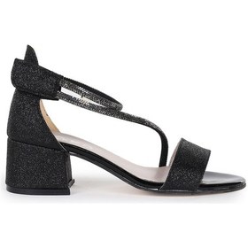 Resim Kiko Kids Pisar Günlük Kız Çocuk 4 Cm Topuklu Sandalet Abiye Ayakkabı Siyah Siyah 