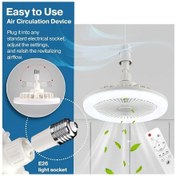 Resim Xuweiwei Beyaz Xbate Led Akıllı Fan Işığı 3 Hız 17 Mod Led Karartma 3 Renk Uzaktan Kumanda E27 Düşük Profil Tavan Fan Işığı 