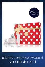 Resim Estee Lauder Beautiful Magnolia Favorileri 3'lü Hediye Seti - EDP 50ml + Seyahat Boy EDP 4ml + El Kremi 30ml 