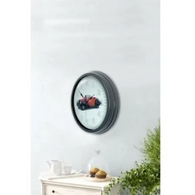 Resim Bahat Salon Ofis Duvar Saati Gri Alüminyum Çerçeve 40 cm 