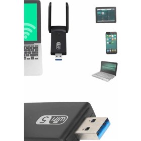 Resim İlkyaz Fashion Mbps Wifi Alıcı Kablosuz Wifi Adaptörü Çift Band Çift Antenli ILKYZ-KRGRS34 