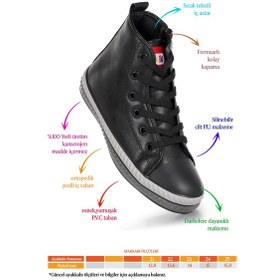 Resim Kiko Kids Pant Günlük Bağcıklı Fermuarlı Erkek Bebek Spor Ayakkabı Siyah Siyah 