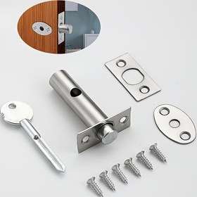 Resim 1 Adet Ağır Hizmet Tipi Görünmez Kapı Kilidi Anahtarlı - Yanmaz Metal Boru Tasarımı, Ofis & Yönetici Kapıları İçin Sağlam Güvenlik Cıvatası, Kurulum Donanımı Dahil, Ev Kapıları İçin Kilitler 