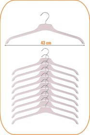 Resim Plastik Üst Giyim Askısı, Gömlek Askısı, Tişört Askısı, Bluz Askısı, Tunik Askısı, Krem, - 20 Adet Krem 