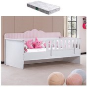 Resim Karyola, Flower Montessori Karyola - Pembe + 1 Adet Comfort Yatak 