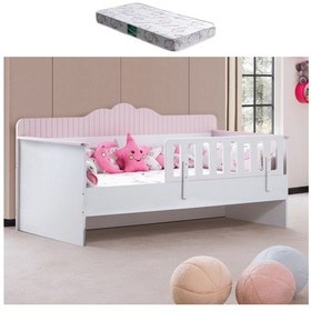 Resim Karyola, Flower Montessori Karyola - Pembe + 1 Adet Comfort Yatak 