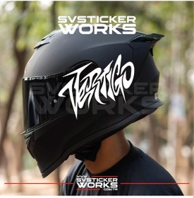 Resim Vertigo Yazılı Kask Sticker Tüm Kasklar Uyumlu Tek Yön 1 Adet Beyaz 