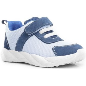 Resim Rakerplus Barefoot Hakiki Deri Krem Lacivert Cırt Cırtlı Çocuk Spor Ayakkabı Krem 