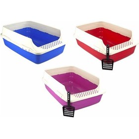 Resim Büyük Açık Kedi Tuvaleti 64 x 45 x 25 CM Çok Renkli 