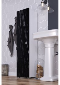 Resim Saltık Banyo Mutfak Balkon Antre Dolabı Kiler Beyaz - Siyah 