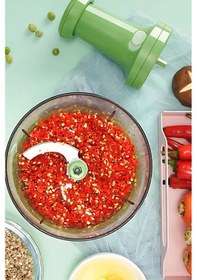 Resim Thentech El İle Basmalı Rondo Taşınabilir Kamp Park Tatillerde Kullanılabilir Pratik El Rondosu El Blender Yeşil 