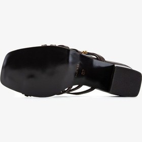 Resim Valmenti Kadın Hakiki Deri Kahverengi Topuklu Terlik 1141 569 Bn Trlk Y26 Brown Leather 
