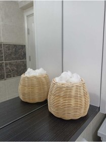 Resim ARCE YAŞAM Rattan Mini Sepet - Pamukluk - Kaşıklık - Vazo 