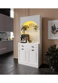 Resim Guneystore Armoni Black Mini Kahve Köşesi Komple Mdf Beyaz 