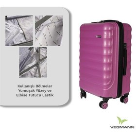 Resim Vegmann Tartılı Scadel Kırmızı 3 Lü Valiz Seti Kırmızı 