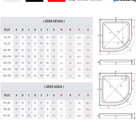 Resim Oval Monoblok Duş Teknesi | Mod - 85x85 / Kırmızı / Düz 