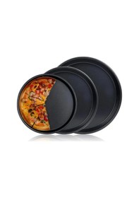 Resim Kapris 3 Lü Emaye Pizza Fırın Tepsi Seti 26-29-32 Cm Kap-536 Siyah 